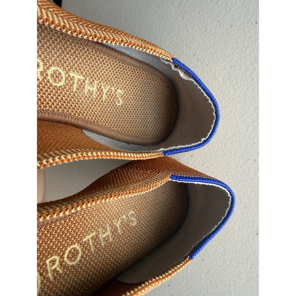 Rothy's The Point Knit Flats Brown Cognac Ballet Shoes 6.5 - Picture 8 of 12